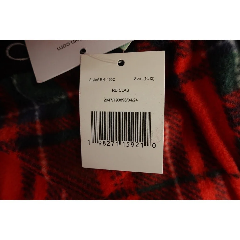 Calvin Klein Boys Size Large (10/12) Red Plaid Fleece Pajama Pants NWT